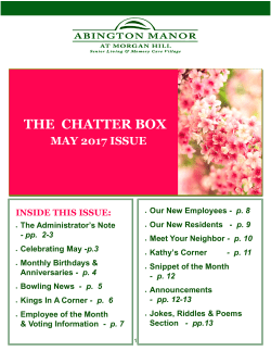 Newsletter - Abington Manor At Morgan Hill