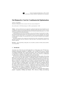 On Disjunctive Cuts for Combinatorial Optimization