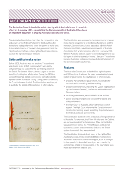 PEO Fact Sheets - Parliamentary Education Office