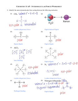 Intermolecular Forces Worksheet (Solutions)