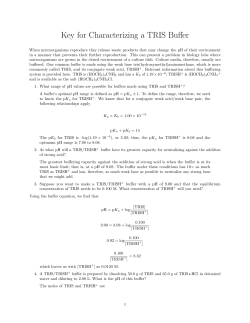 Key for Characterizing a TRIS Buffer