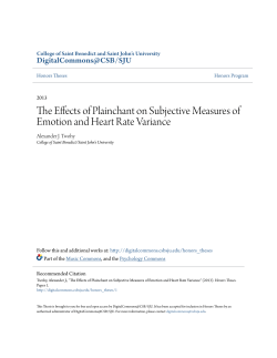 The Effects of Plainchant on Subjective Measures of Emotion and
