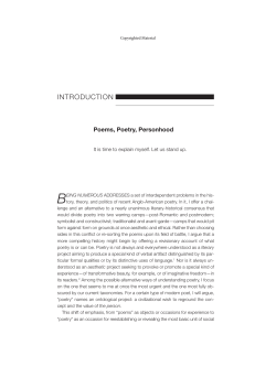 Poetry and the Ground of Social Life. Oren Izenberg