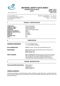 MSDS 020/R2 SODIUM HYPOCHLORITE