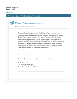 Quebec`s Independence Movement