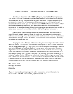 online ged prep classes are offered at faulkner state