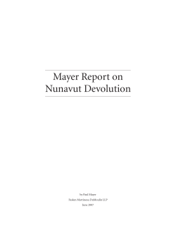Mayer Report on Nunavut Devolution