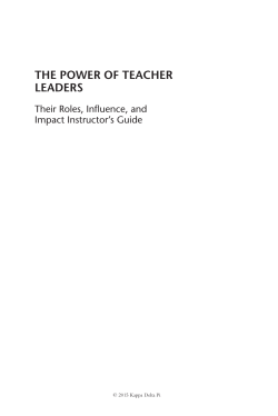 THE POWER OF TEACHER LEADERS