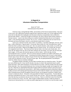 In Regards to Inhumane School Bus Transportation