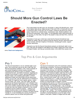 Should More Gun Control Laws Be Enacted?
