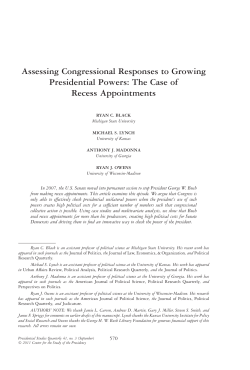 Assessing Congressional Responses to Growing Presidential Powers