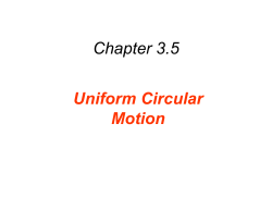 Chapter 3.5 Uniform Circular Motion