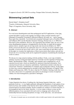 Shimmering Lexical Sets