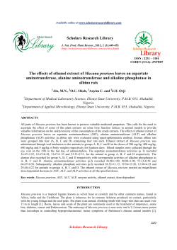 The effects of ethanol extract of Mucuna pruriens leaves on