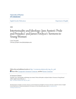 Intertextuality and Ideology: Jane Austen`s `Pride and Prejudice` and