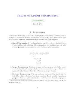 Theory of Linear Programming