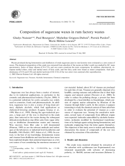 Composition of sugarcane waxes in rum factory wastes