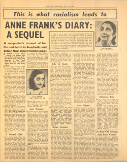 ANNE FRANK`S DIARY: A SEQUEL