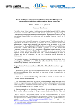 Arusha Summary Conclusions