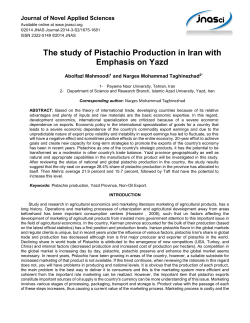 The study of Pistachio Production in Iran with Emphasis on Yazd