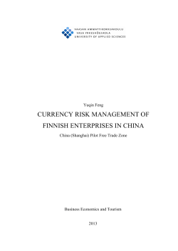 currency risk management of finnish enterprises in china