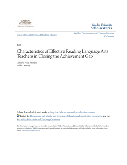 Characteristics of Effective Reading Language Arts