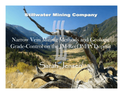 Narrow Vein Mining Methods and Geologic Grade