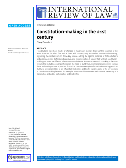 Constitution-making in the 21st century