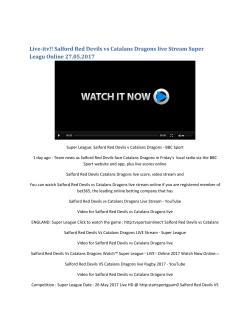 Salford Red Devils vs Catalans Dragons live Stream Super Leagu