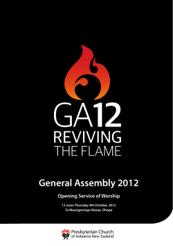 General Assembly 2012 - Presbyterian Church of Aotearoa New