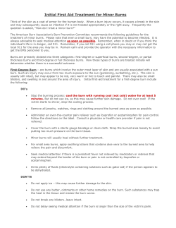 Initial First Aid Treatment for Minor Burns