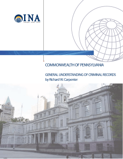 General Understanding of Criminal Records in