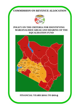 Publication &ndash; Policy on criteria for identifying marginalized areas
