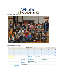 October 11th-14th October Calendar Events: