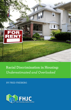 Racial Discrimination in Housing: Underestimated and Overlooked