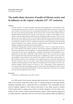 The multi-ethnic character of medieval Silesian society and its