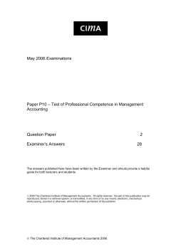 May 2006 Examinations Paper P10 ? Test of Professional