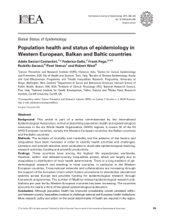 Population health and status of epidemiology in Western European