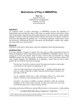 Motivations of Play in MMORPGs