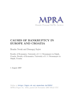 CAUSES OF BANKRUPTCY IN EUROPE AND CROATIA