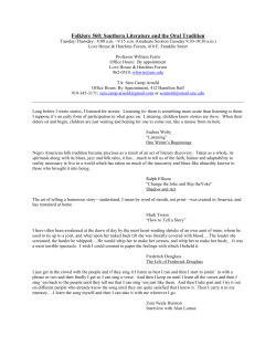 Folklore 195: Southern Literature and the Oral Tradition