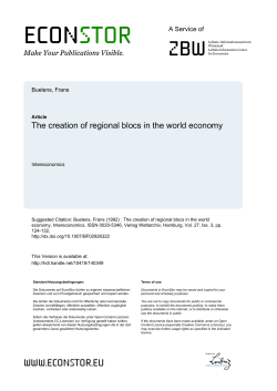 The creation of regional blocs in the world economy
