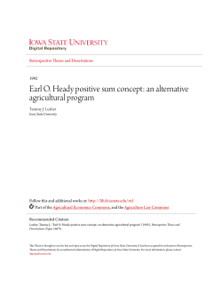 Earl O. Heady positive sum concept: an alternative agricultural