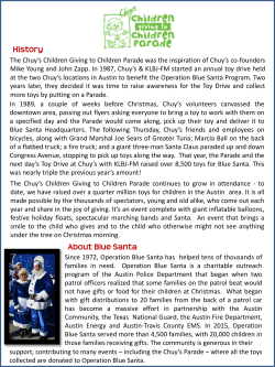 History - Chuy`s Children Giving to Children Parade