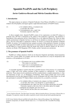 Spanish PredNPs and the Left Periphery