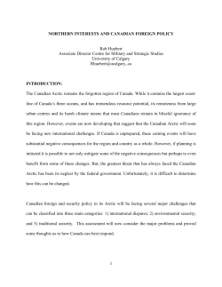 Northern Interests and Canadian Foreign Policy