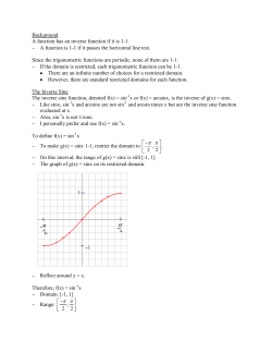 Inverse Trigonometric Functions