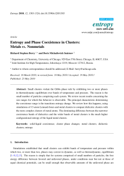 Entropy and Phase Coexistence in Clusters: Metals vs. Nonmetals