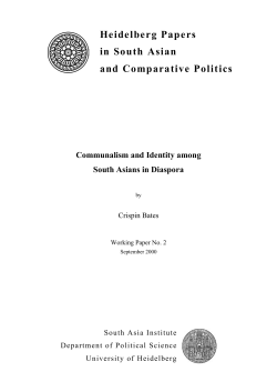 Communalism and Identity among South Asians in