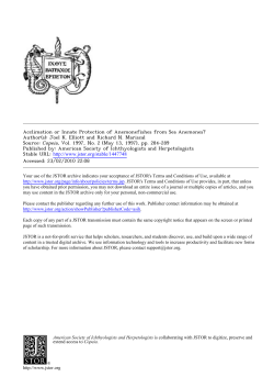 Acclimation or Innate Protection of Anemonefishes from Sea